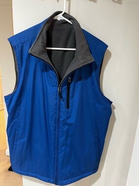Izod Royal Blue Softshell Vest with Gray Fleece Lining